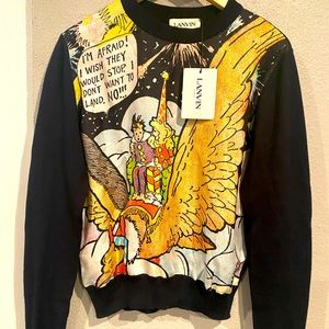 LANVIN silk panel sweater